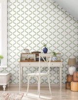 York Wallcoverings Florentine Green Vine Trellis Peel & Stick Green Wallpaper