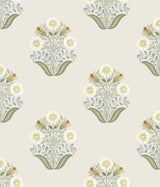 York Wallcoverings Sophie Sage Floral Medallion Peel & Stick Green Wallpaper