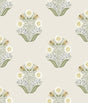 York Wallcoverings Sophie Sage Floral Medallion Peel & Stick Green Wallpaper