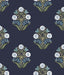 York Wallcoverings Sophie Navy Floral Medallion Peel & Stick Blue Wallpaper