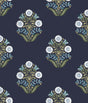 York Wallcoverings Sophie Navy Floral Medallion Peel & Stick Blue Wallpaper