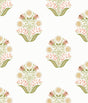 York Wallcoverings Sophie Pink Floral Medallion Peel & Stick Green Wallpaper