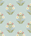 York Wallcoverings Sophie Aqua Floral Medallion Peel & Stick Blue Wallpaper