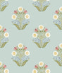 York Wallcoverings Sophie Aqua Floral Medallion Peel & Stick Blue Wallpaper