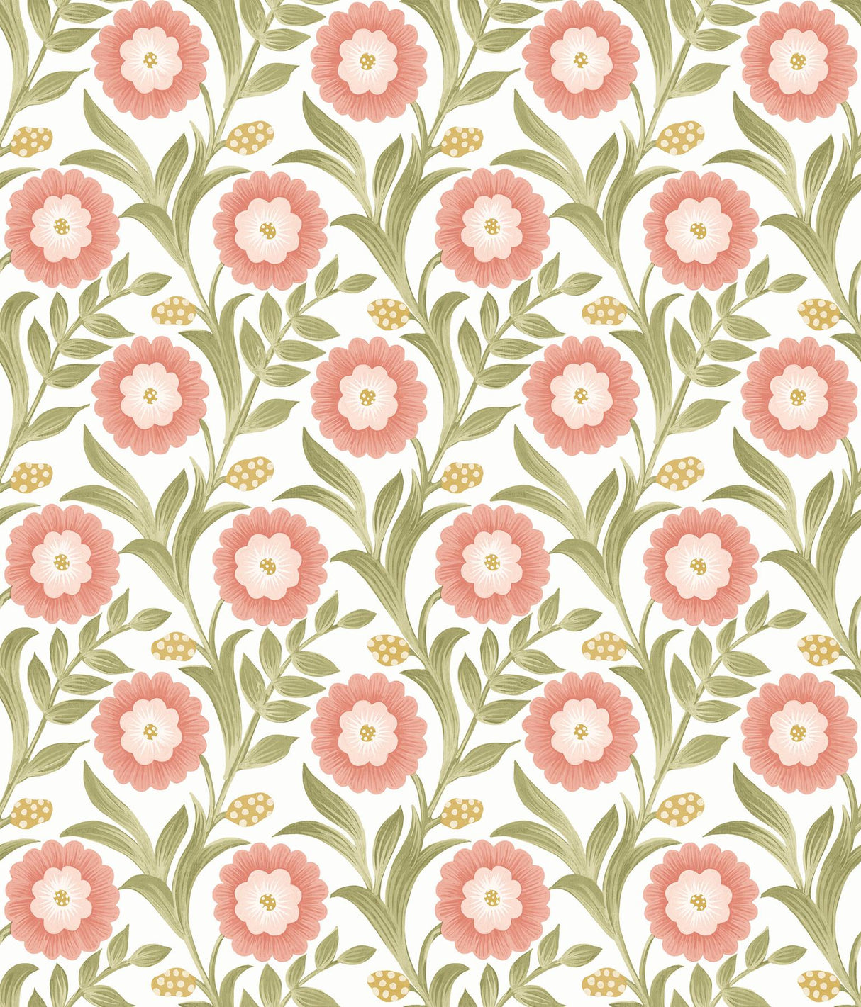 York Wallcoverings Lillian Pink Floral Vine Peel & Stick Pink Wallpaper