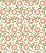 York Wallcoverings Lillian Pink Floral Vine Peel & Stick Pink Wallpaper