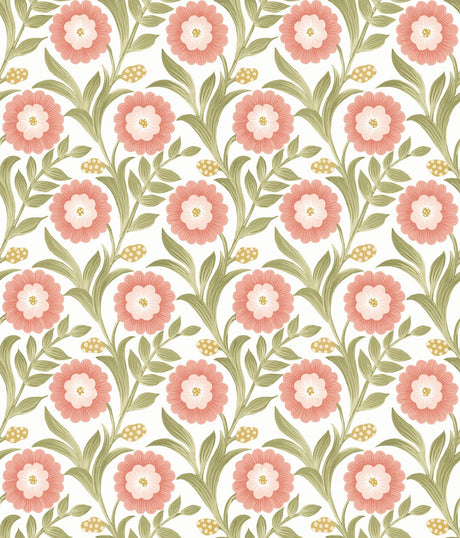 York Wallcoverings Lillian Pink Floral Vine Peel & Stick Pink Wallpaper