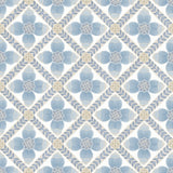York Wallcoverings Mimi Blue Quilted Floral Peel & Stick Blue Wallpaper