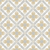 York Wallcoverings Mimi Neutral Quilted Floral Peel & Stick Beige Wallpaper