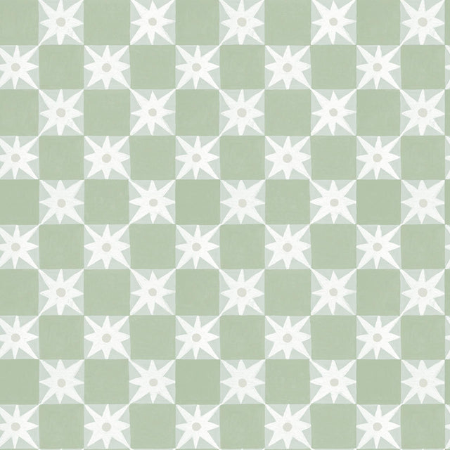York Wallcoverings Stardust Green Checkerboard Peel & Stick Green Wallpaper