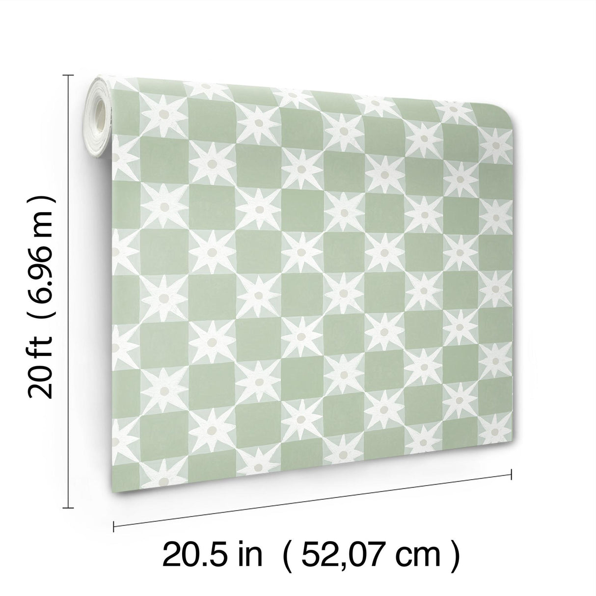 York Wallcoverings Stardust Green Checkerboard Peel & Stick Green Wallpaper