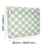 York Wallcoverings Stardust Green Checkerboard Peel & Stick Green Wallpaper
