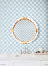 York Wallcoverings Stardust Blue Checkerboard Peel & Stick Blue Wallpaper
