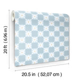 York Wallcoverings Stardust Blue Checkerboard Peel & Stick Blue Wallpaper