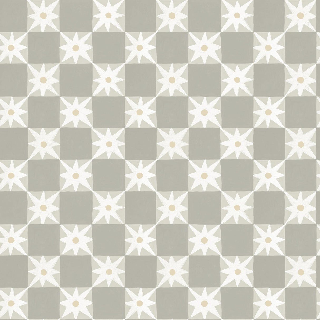 York Wallcoverings Stardust Warm Grey Checkerboard Peel & Stick Grey Wallpaper