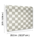 York Wallcoverings Stardust Warm Grey Checkerboard Peel & Stick Grey Wallpaper