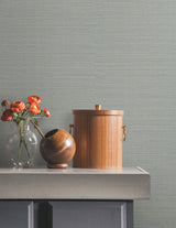 York Wallcoverings Natural Sisal Slate Peel & Stick Grasscloth Grey Wallpaper