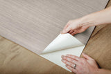 York Wallcoverings Natural Sisal Classic Grey Peel & Stick Grasscloth Grey Wallpaper