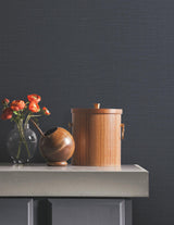 York Wallcoverings Natural Sisal Navy Peel & Stick Grasscloth Blue Wallpaper