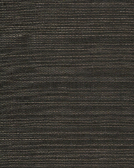 York Wallcoverings Natural Sisal Black Peel & Stick Grasscloth Black Wallpaper