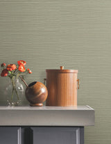 York Wallcoverings Natural Sisal Pine Peel & Stick Grasscloth Green Wallpaper