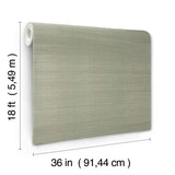 York Wallcoverings Natural Sisal Pine Peel & Stick Grasscloth Green Wallpaper