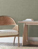 York Wallcoverings Natural Sisal Pine Peel & Stick Grasscloth Green Wallpaper
