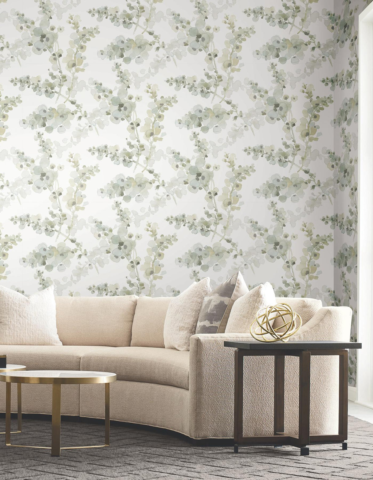 Candice Olson Blossom Fling Mineral Green Peel & Stick Green Wallpaper