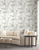 Candice Olson Blossom Fling Mineral Green Peel & Stick Green Wallpaper