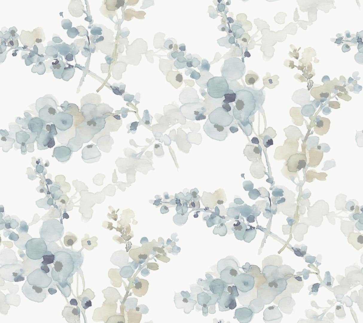 Candice Olson Blossom Fling Blue Peel & Stick Blue Wallpaper