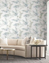 Candice Olson Blossom Fling Blue Peel & Stick Blue Wallpaper