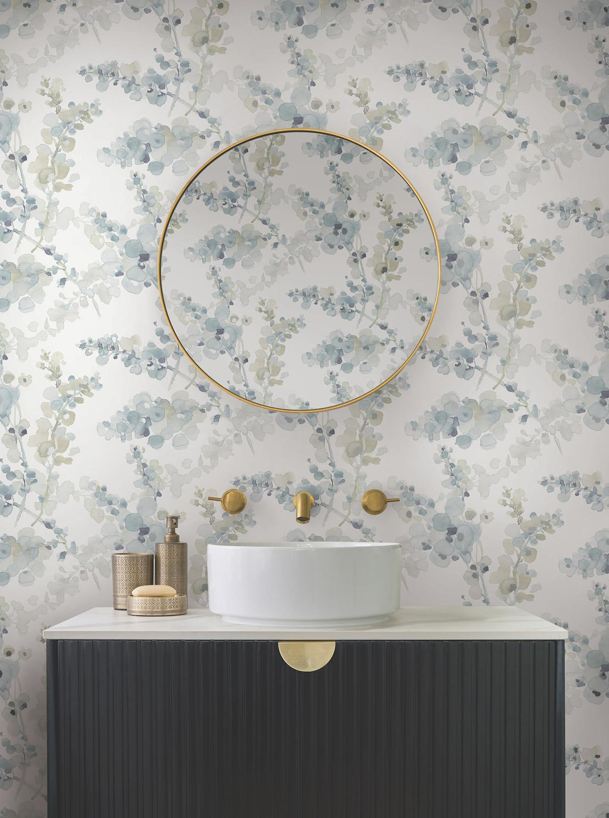 Candice Olson Blossom Fling Blue Peel & Stick Blue Wallpaper