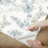 Candice Olson Blossom Fling Blue Peel & Stick Blue Wallpaper