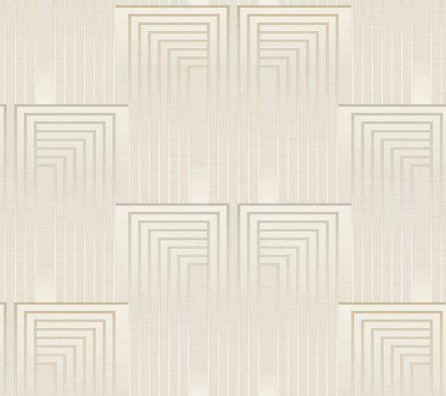 Candice Olson Vanishing Silver & Gold Peel & Stick Off-White Wallpaper