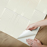 Candice Olson Vanishing Silver & Gold Peel & Stick Off-White Wallpaper