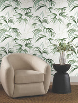 Candice Olson Inky Palms Green Peel & Stick Green Wallpaper