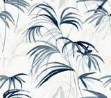 Candice Olson Inky Palms Blue Peel & Stick Blue Wallpaper