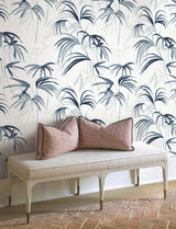 Candice Olson Inky Palms Blue Peel & Stick Blue Wallpaper