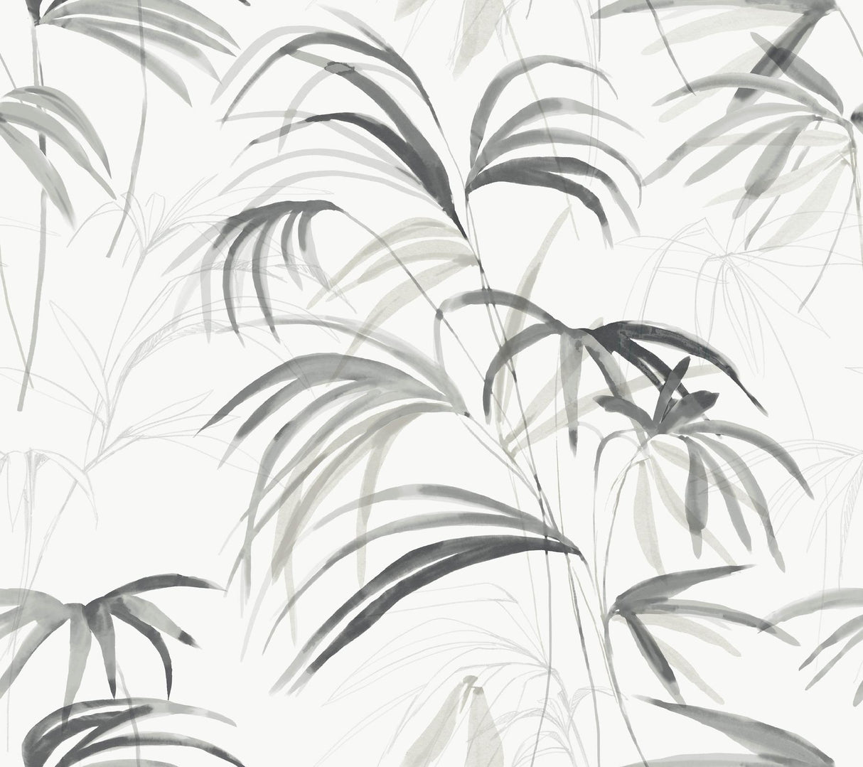 Candice Olson Inky Palms Black Peel & Stick Black Wallpaper