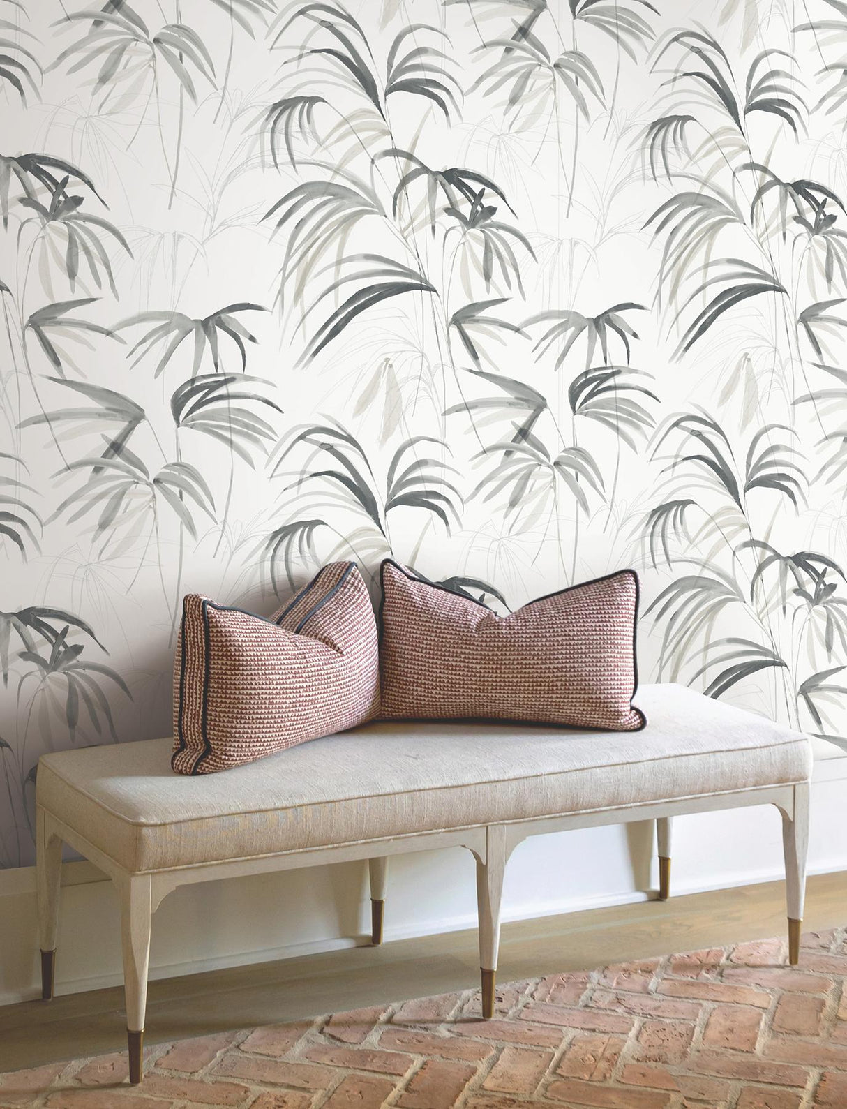 Candice Olson Inky Palms Black Peel & Stick Black Wallpaper