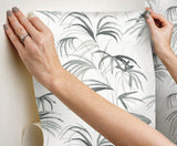 Candice Olson Inky Palms Black Peel & Stick Black Wallpaper