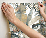 Candice Olson Tropical Cabana Plush Neutral Peel & Stick Orange Wallpaper