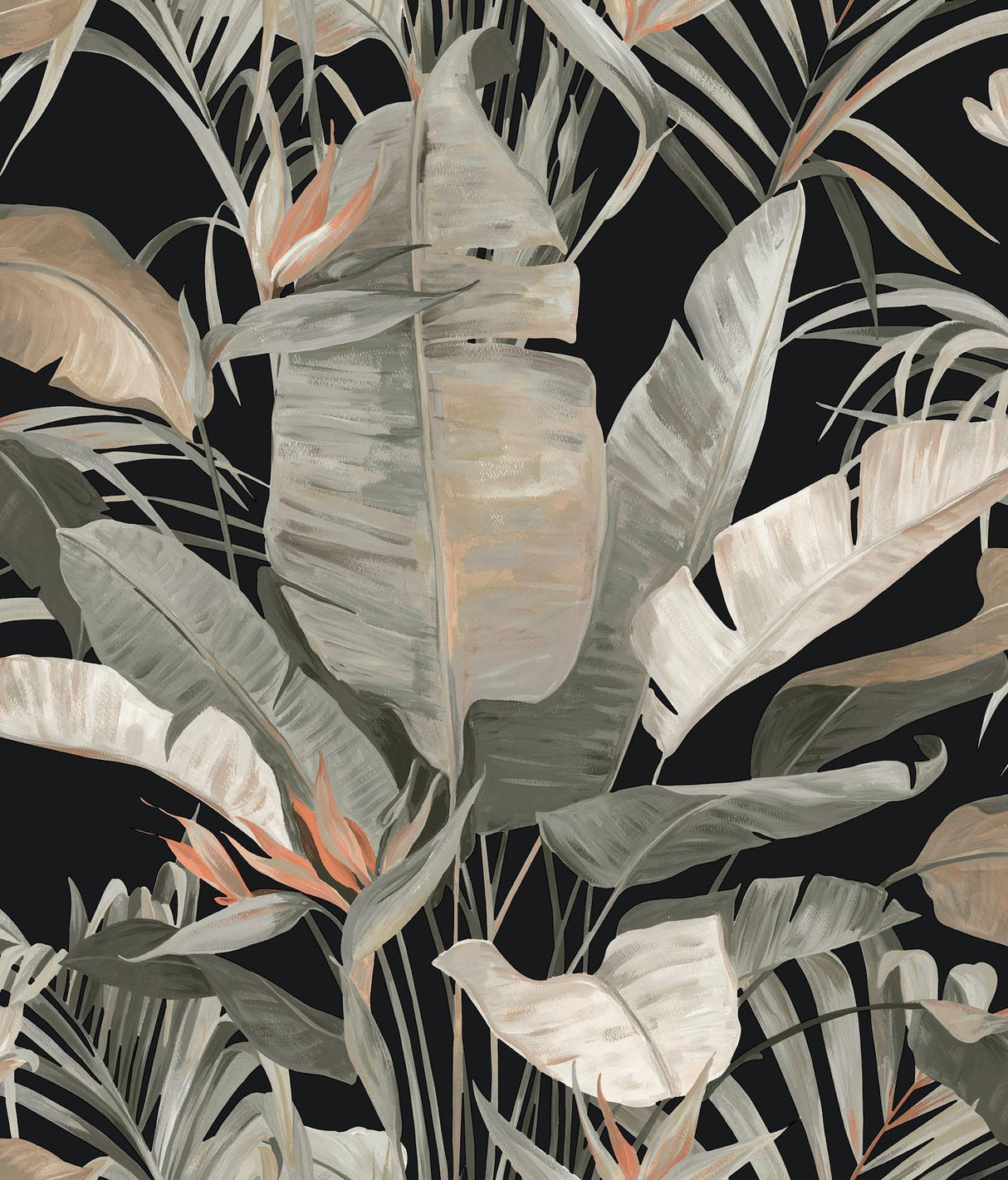 Candice Olson Tropical Cabana Black Peel & Stick Grey Wallpaper
