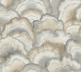 Candice Olson Abalone Fans Smokey Peel & Stick Grey Wallpaper