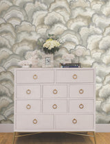 Candice Olson Abalone Fans Smokey Peel & Stick Grey Wallpaper
