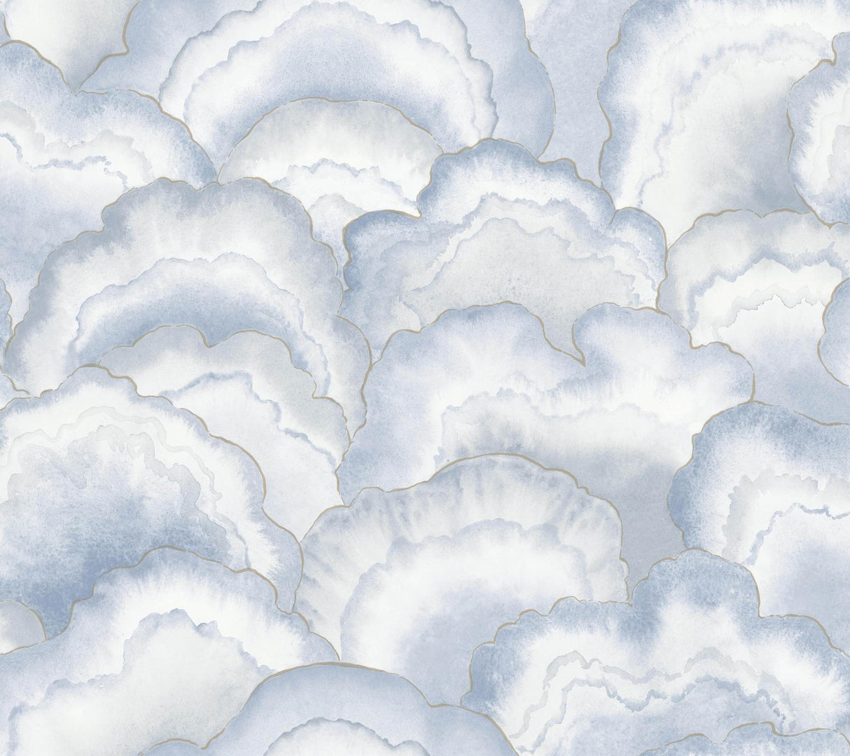 Candice Olson Abalone Fans Blue Peel & Stick Blue Wallpaper