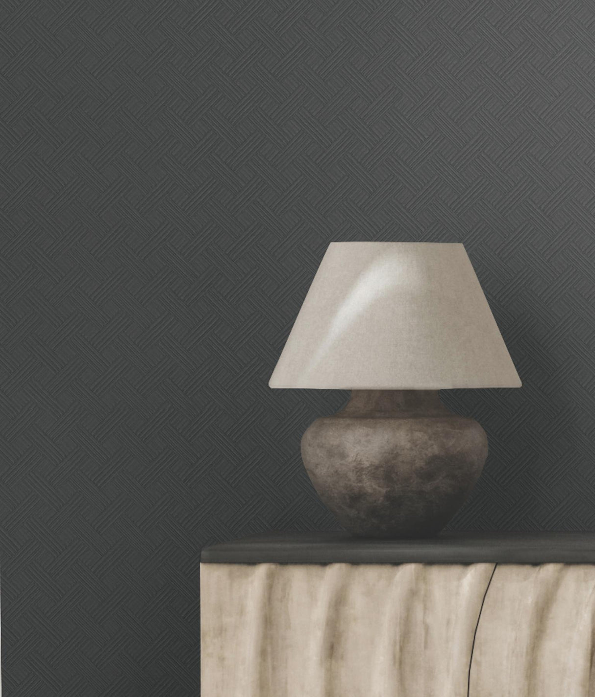 Ronald Redding Designs Wickwork Shadow Grey Wallpaper