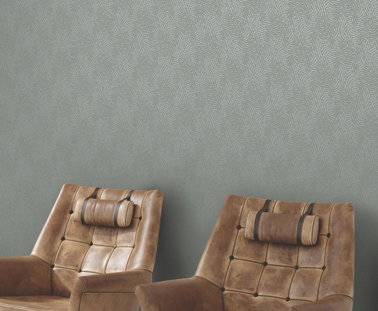 Ronald Redding Designs Helix Juniper Blue Wallpaper
