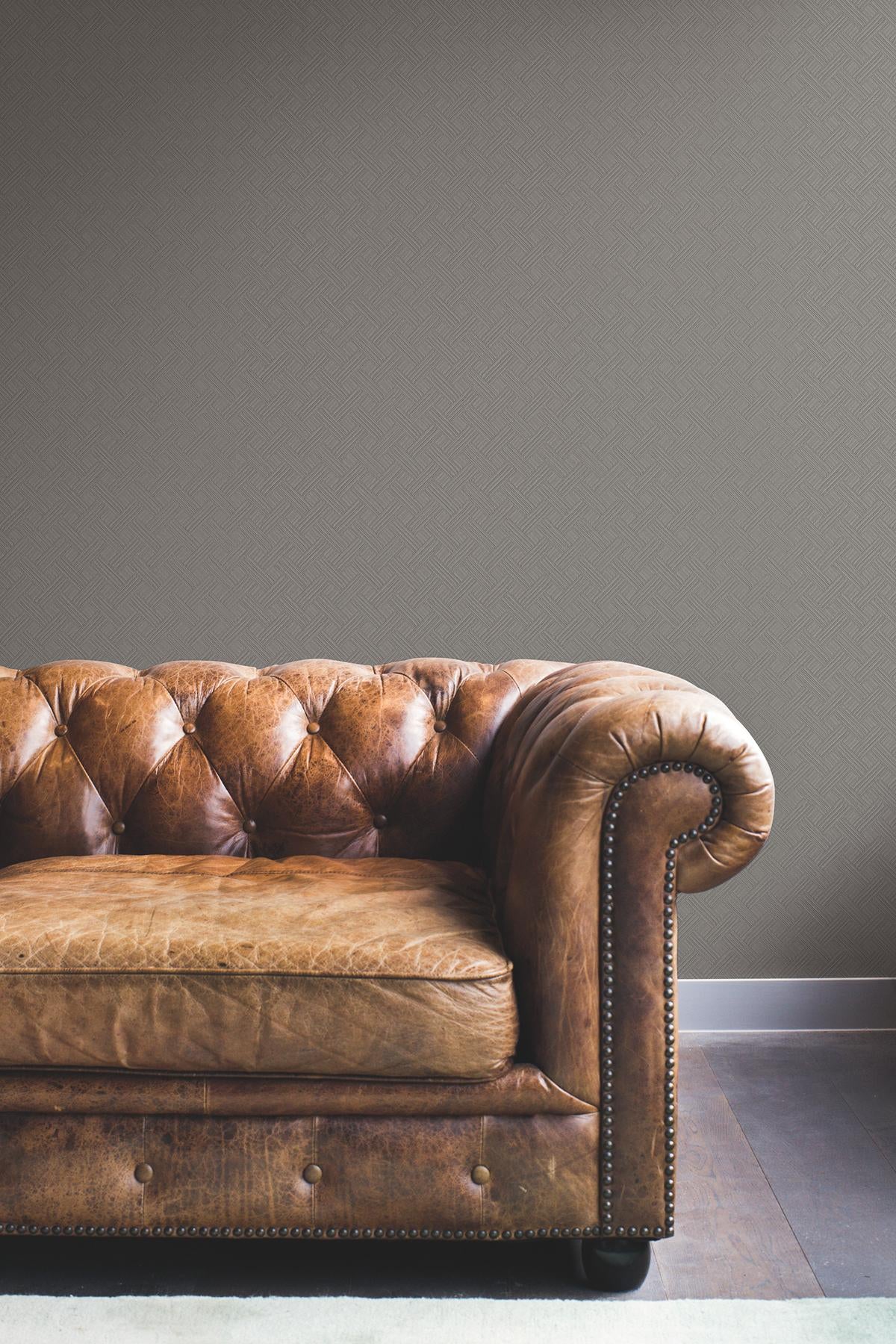 Ronald Redding Designs Wickwork Graphite Brown Wallpaper