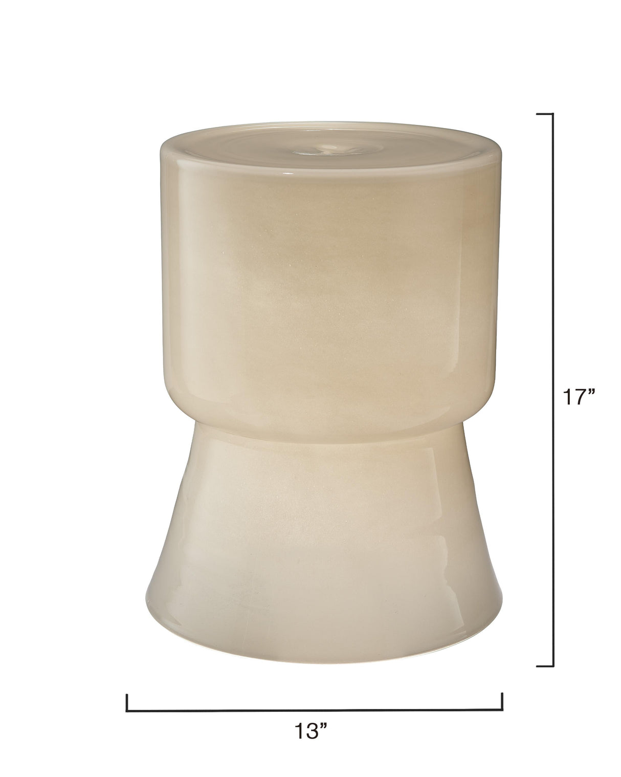 Jamie Young Huntington Garden Glass Stool, Cream